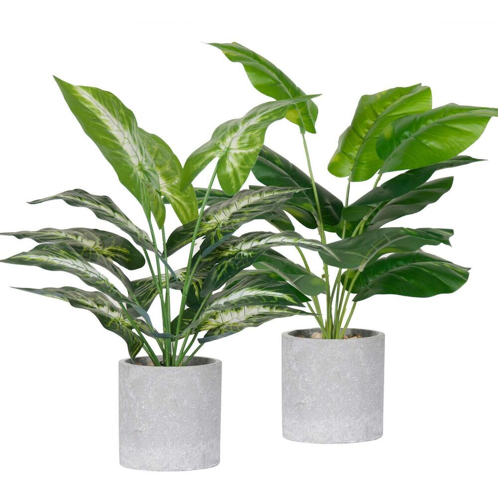 9912 Bundle of 2 Pack Artificial Potted Faux Plants and 2 Pack Plants - Picture 4 of 9